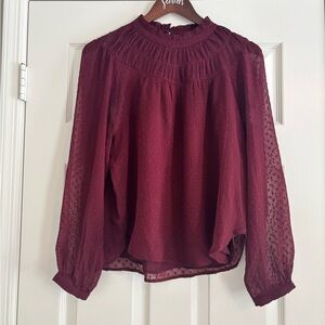 LOFT Burgundy Blouse